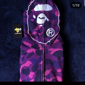 Medium bape hoodie purple rare